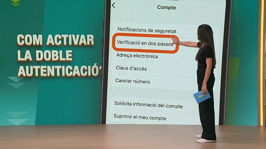 El tercer pas és clicar a 'Verificació en dos passos'.