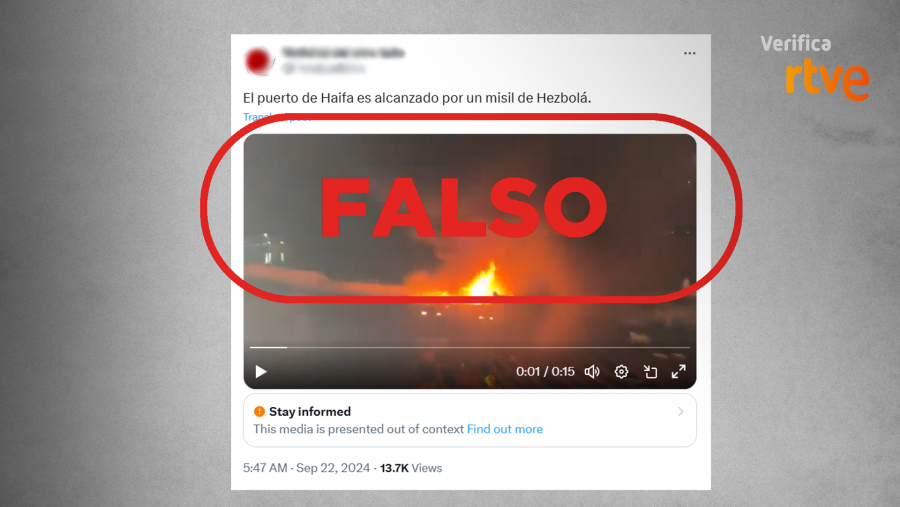 Mensaje de X que difunde un vídeo que no guarda relación con el conflicto actual entre Israel y Hizbulá