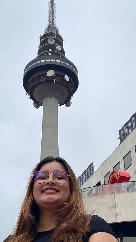 María Gómez a su paso por Torrespaña.