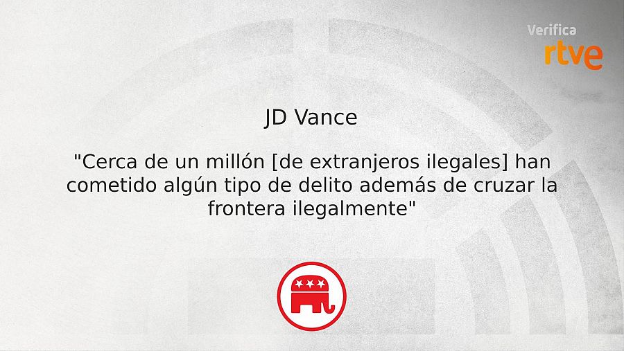 JD Vance ha afirmado que casi un millón de inmigrantes han delinquido