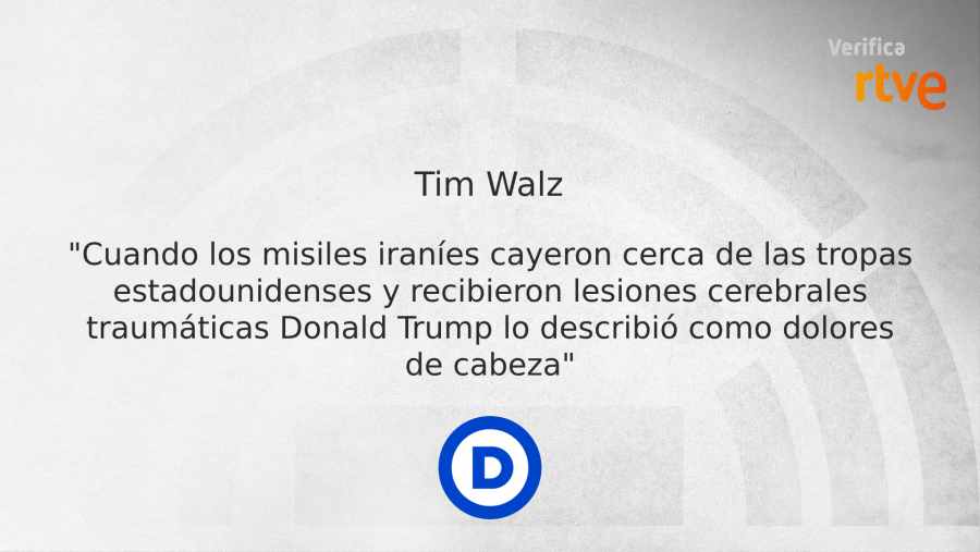 Declaraciones de Tim Walz en el debate sobre las palabras de Donald Trump acerca de soldados estadounidenses heridos en Irak