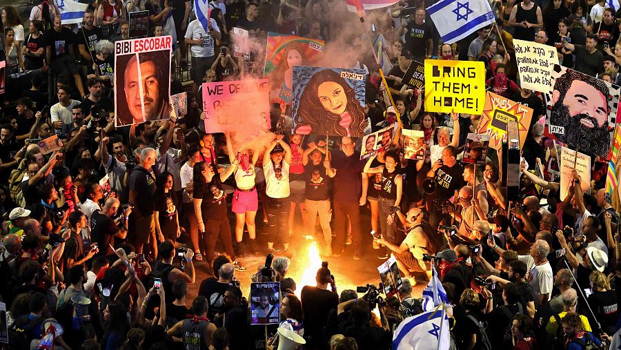 Protestas en Tel Aviv para exigir el regreso de los rehenes