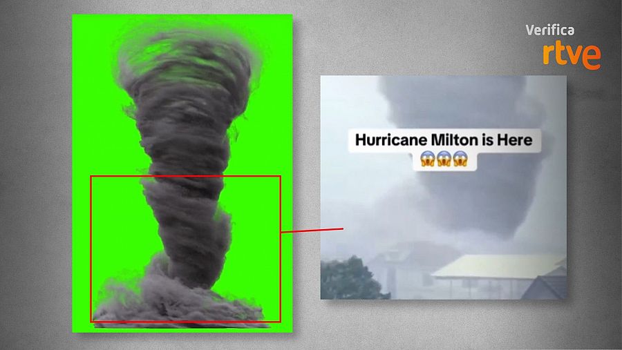 Comparación del efecto VFX del tornado