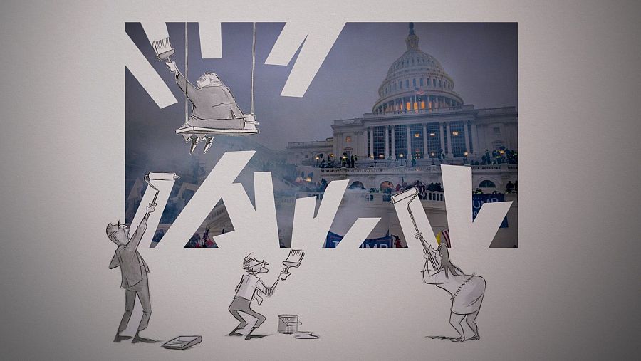 Ilustración de Ann Telnaes del asalto al Capitolio