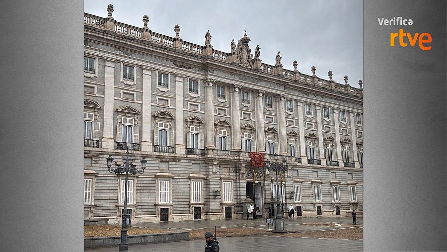 Fachada del Palacio Real el 12 de octubre de 2024