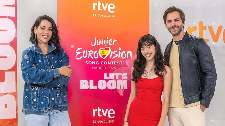 Ruth Lorenzo, Melani García y Marc Clotet, presentadores de Eurovisión Junior 2024