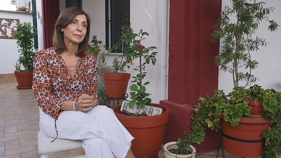 La madre de Carolina Marín en un momento de la entrevista.