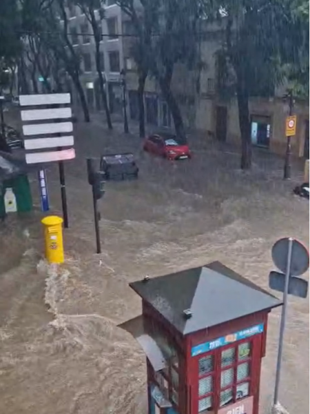 Calles inundadas en Jerez de la Frontera