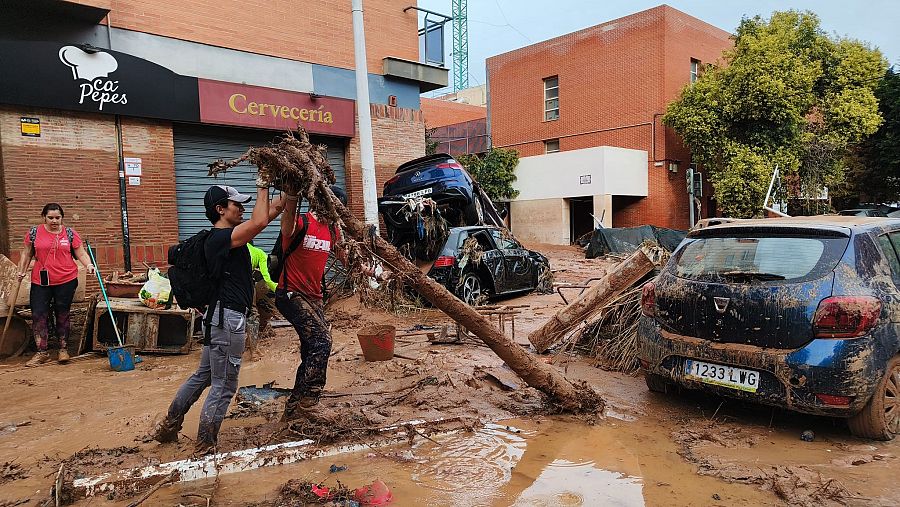 Labores de limpieza de Catarroja.