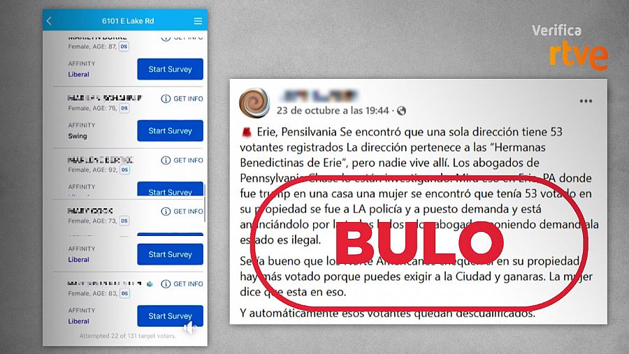 Bulo que asegura que nadie vive en esta dirección de Pensilvania donde están registrados 53 votantes