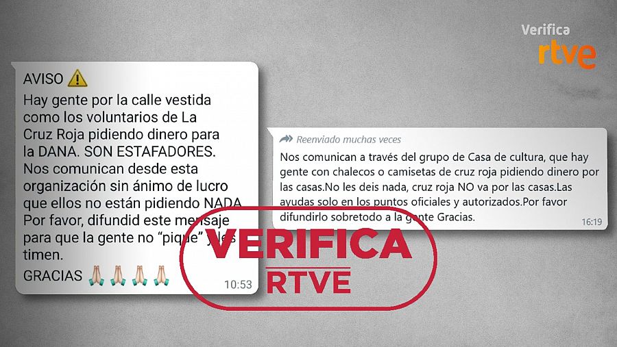 Consultas al WhatsApp de VerificaRTVE sobre Cruz Roja en Valencia