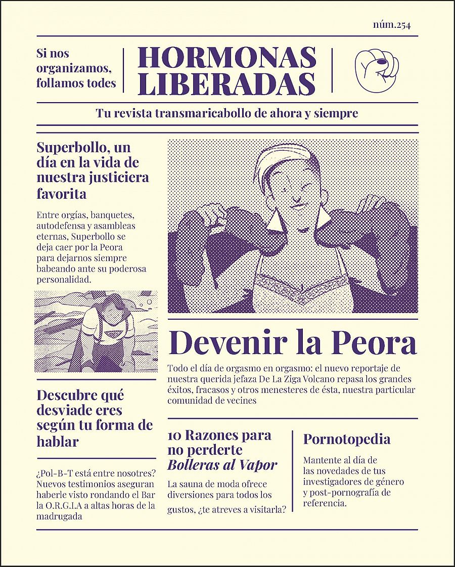 Portada del fanzine 'Hormonas Liberadas' nº 254, con Superbollo, su justiciera protagonista, en la imagen principal.