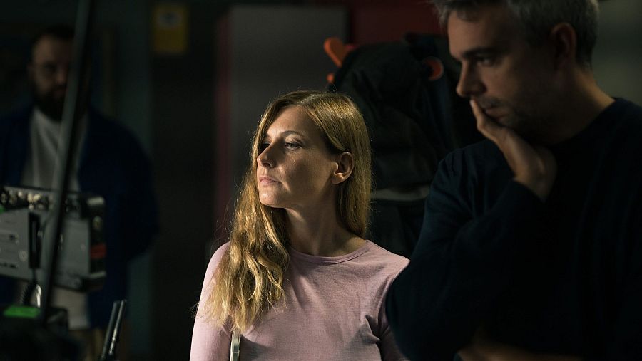 Laura Hojman y Guillermo Rojas, directora y productor, en pleno rodaje.