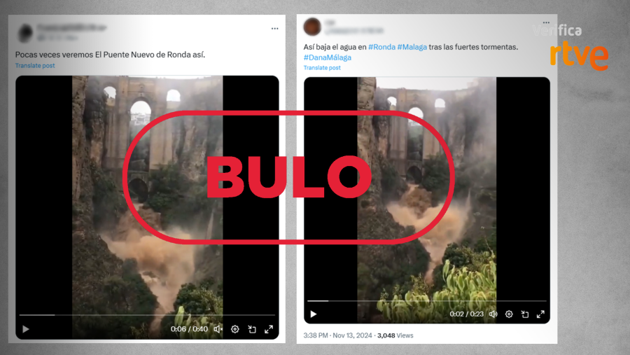RTVE Verifica desmiente un bulo sobre el Puente Nuevo de Ronda con un vídeo antiguo que se comparte como actual.