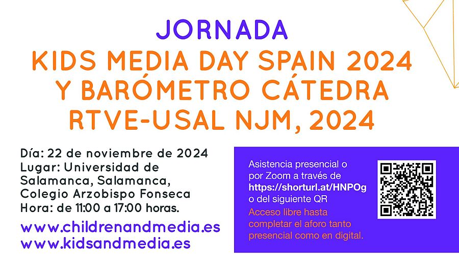 Kids Media Day Spain 2024 y Barómetro Cátedra RTVE-USAL NJM, el 22 de noviembre en Salamanca.