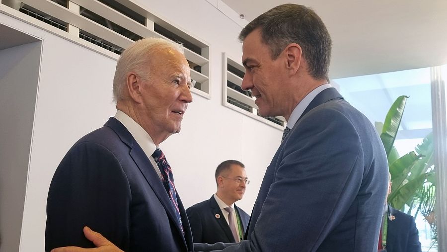 Biden y Sánchez conversan en Río de Janeiro en el marco del G20