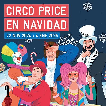 Cartel del espectáculo navideño del Circo Price, del 22 de noviembre de 2024 al 4 de enero de 2025.