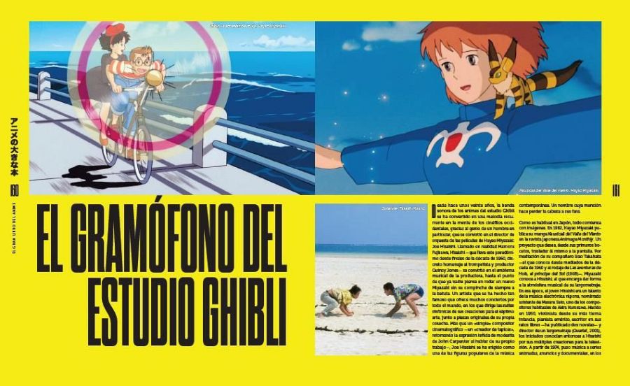 Imágenes de las películas de Studio Ghibli, Nicky, la aprendiz de bruja y Nausicaä del Valle del Viento, en las páginas de 'El Gran Libro del Anime'.