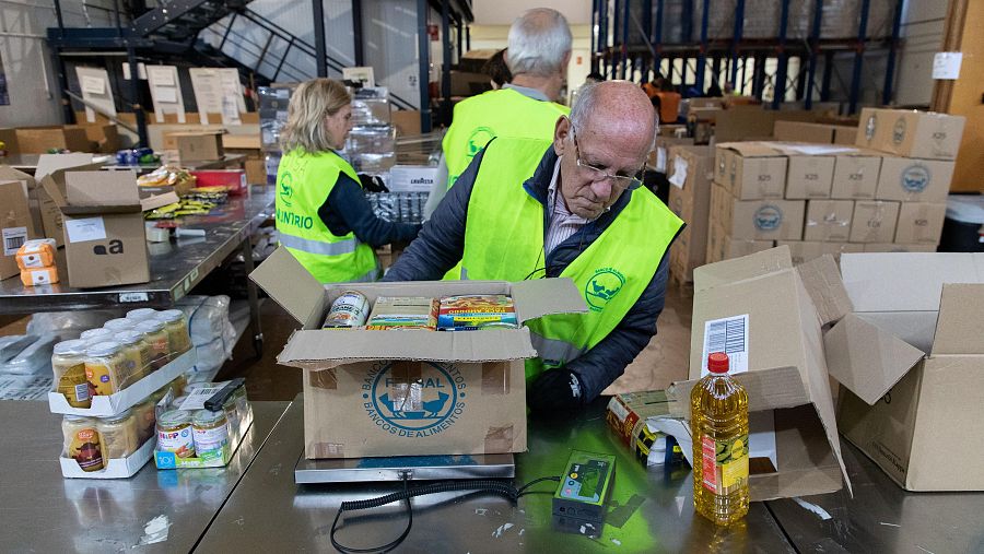 Voluntarios del Banco de Alimentos.