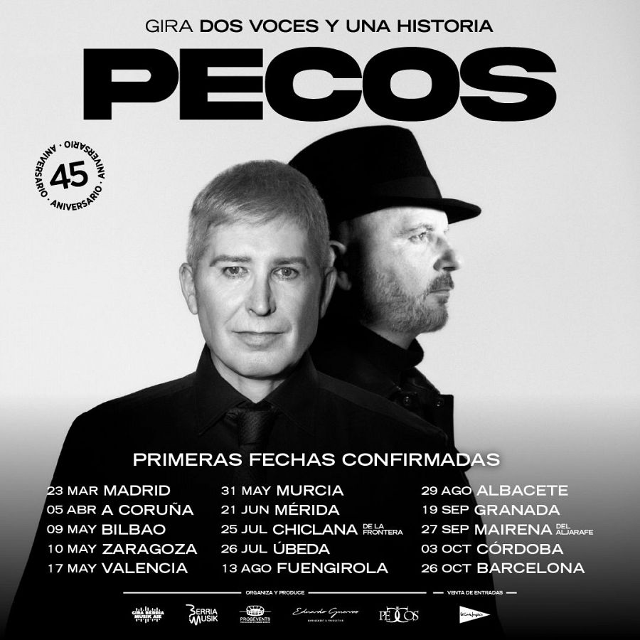 Cartel de la 'Dos voces y una historia, la próxima gira de Los Pecos en 2025.