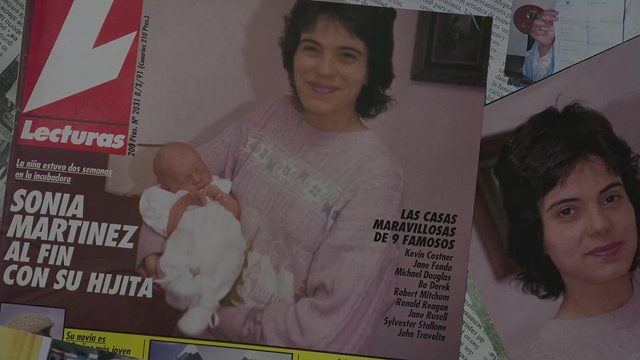 Revista Lecturas, portada con Sonia Martínez y su hija recién nacida.  Incluye fotos de famosos y un artículo sobre sus casas.