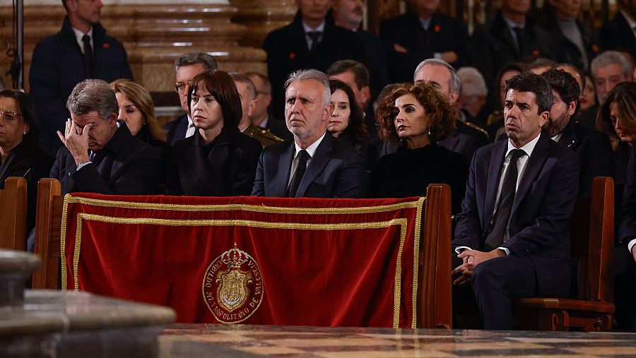 Un momento del funeral por las víctimas de la DANA