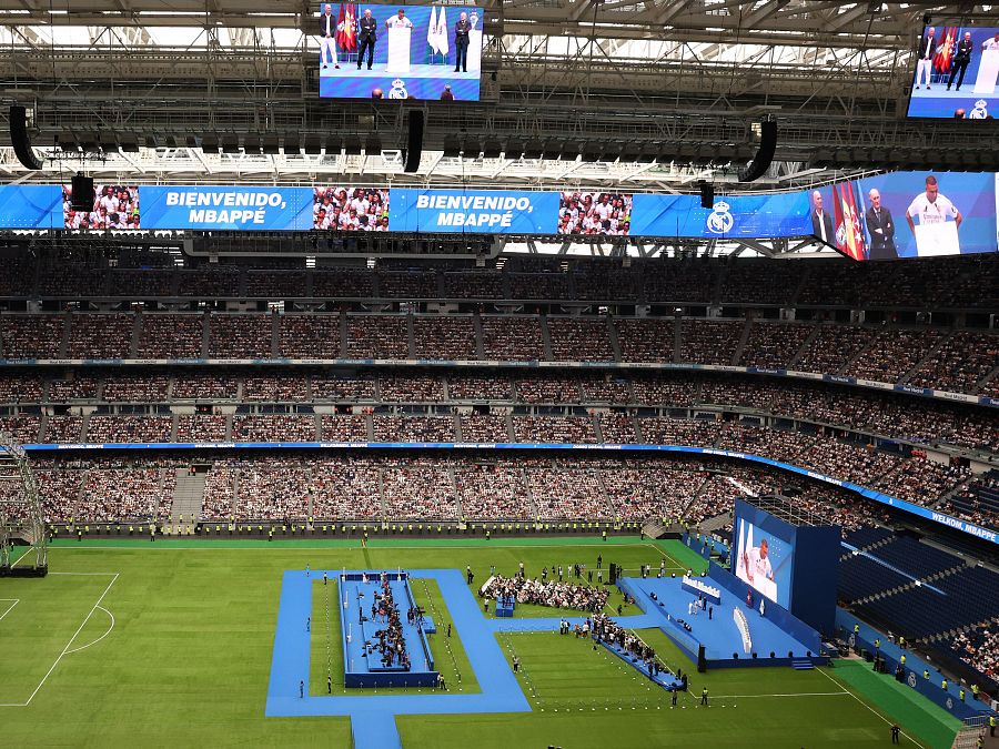 Presentación de Kylian Mbappé en el Bernabéu