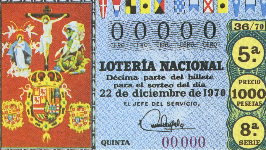 Décimo de Lotería de Doña Manolita de 1970