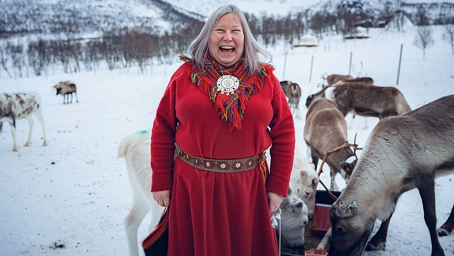 Pastora de renos sami.