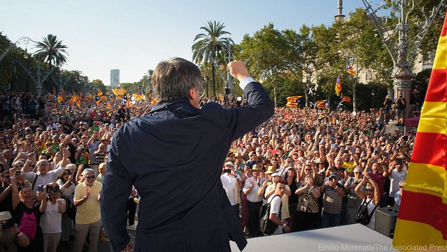 Carles Puigdemont en su regreso a Barcelona en agosto