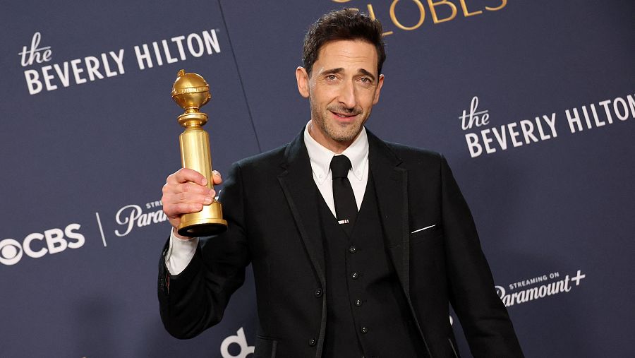 Adrien Brody, ganador del Globo de Oro a mejor actor de drama por 'The Brutalist'