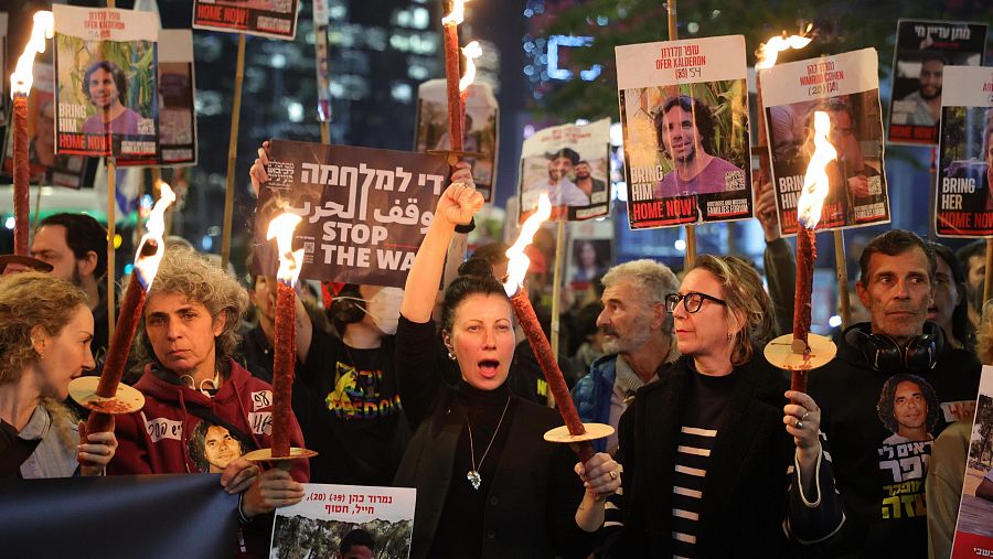 Protestas en Tel Aviv para la liberación de todos los rehenes