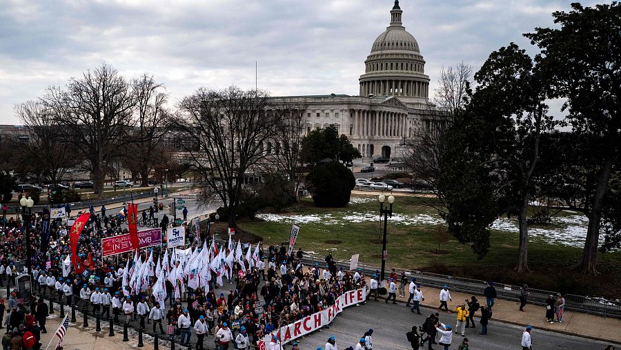 Trump contra el aborto: manifestación de activistas antiaborto en Washington