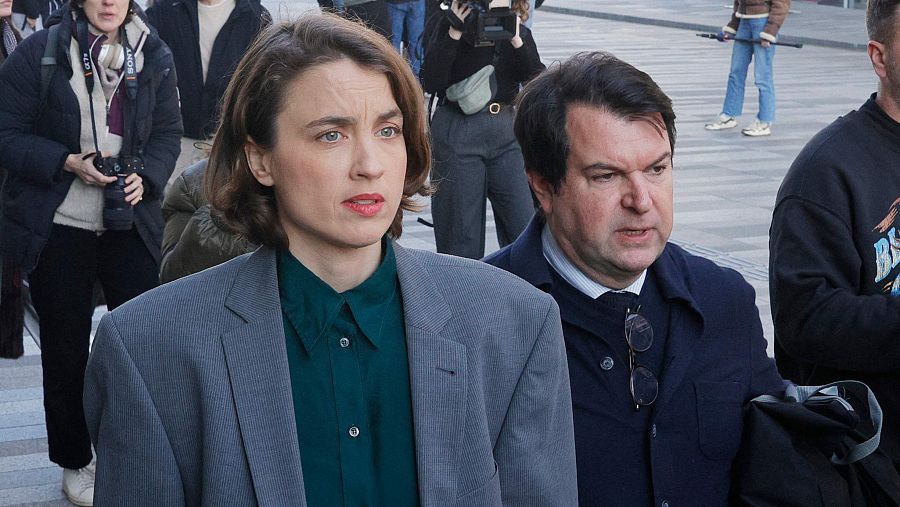 Adèle Haenel, a la salida del juicio que ha condenado a Christophe Ruggia.