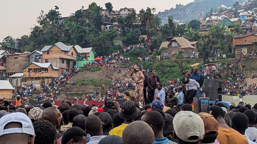 Manifestación en Bukavu (Kivu Sur) para movilizarse contra la posible invasión del M23