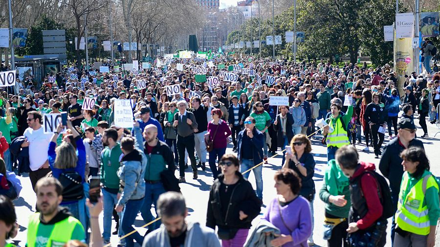 Manifestación contra los recortes en la Educación Pública