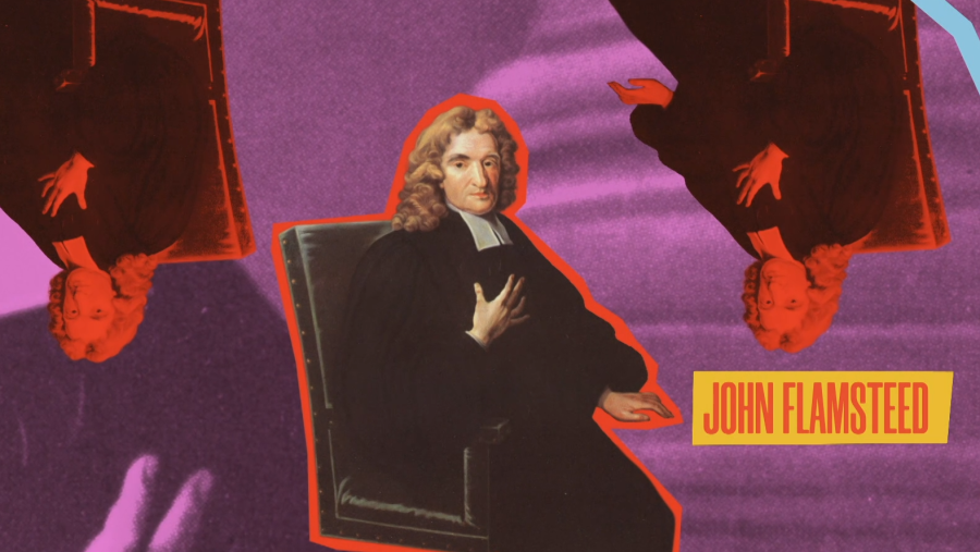 Ilustración del astrónomo británico John Flamsteed