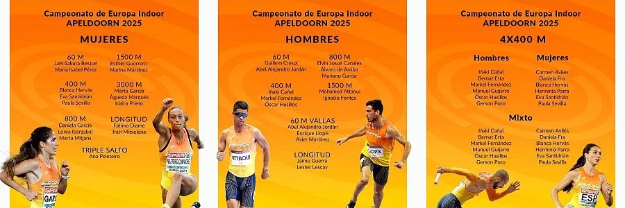 La lista de España para el Europeo de atletismo en pista cubierta de Apeldoorn 2025