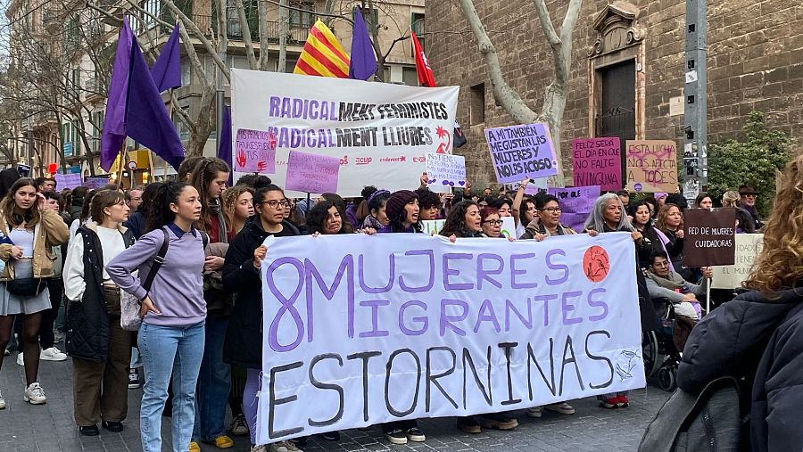 Día de la Mujer 2025 8M: movilización organizada por la Coordinadora Transfeminista en Mallorca.