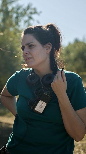 Belén Funes, en el rodaje de 'Los Tortuga'