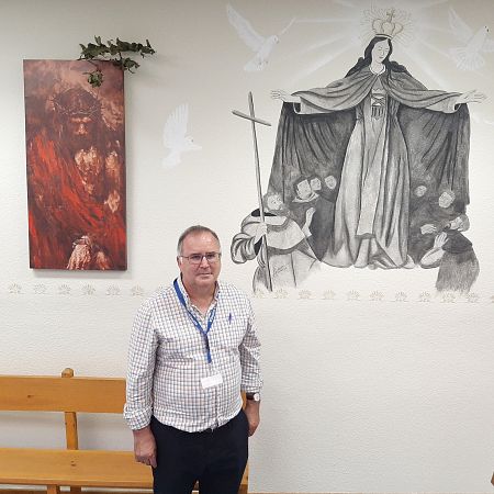 José Antonio en la capilla del centro penitenciario de Asturias.