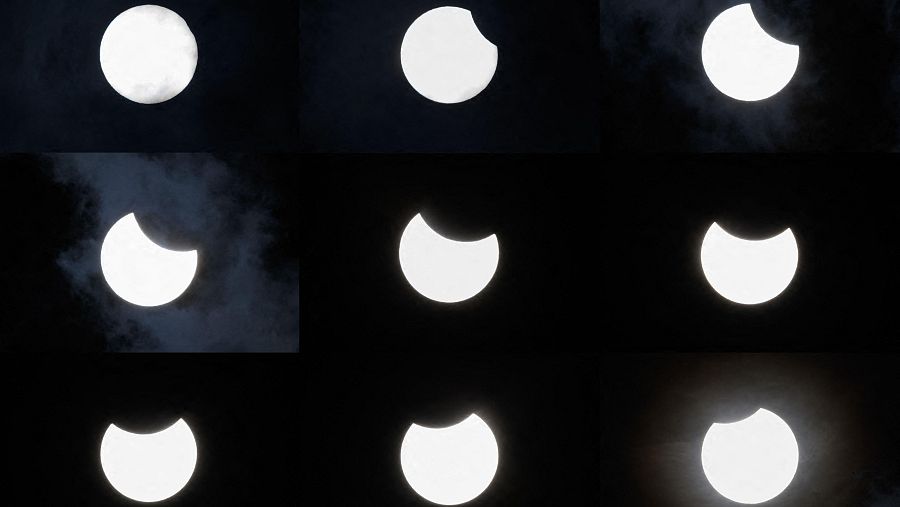 Las mejores imágenes del eclipse solar parcial