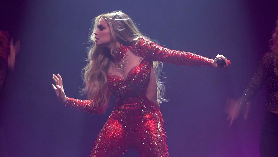 Melody, durante su actuación en Londres