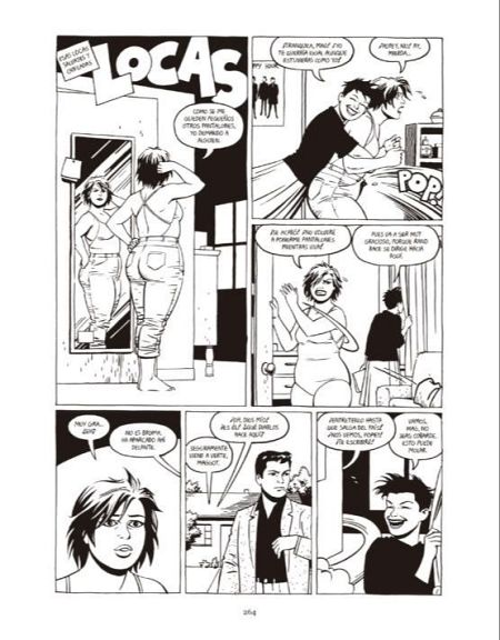 Viñetas de un cómic mostrando situaciones humorísticas y tensas entre mujeres, con diálogos como 