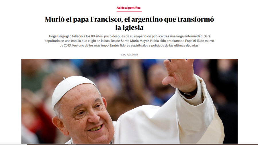Reacción de los medios internacionales a la muerte del papa Francisco