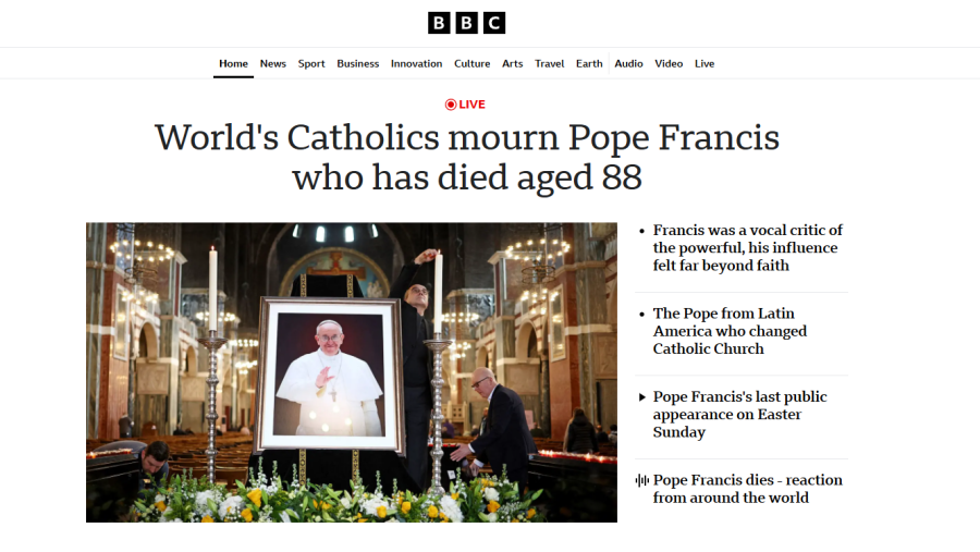 Los medios internacionales informan sobre la muerte del papa Francisco