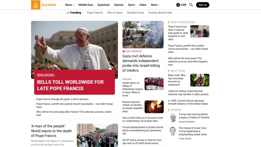 Los medios internacionales informan sobre la muerte del papa Francisco