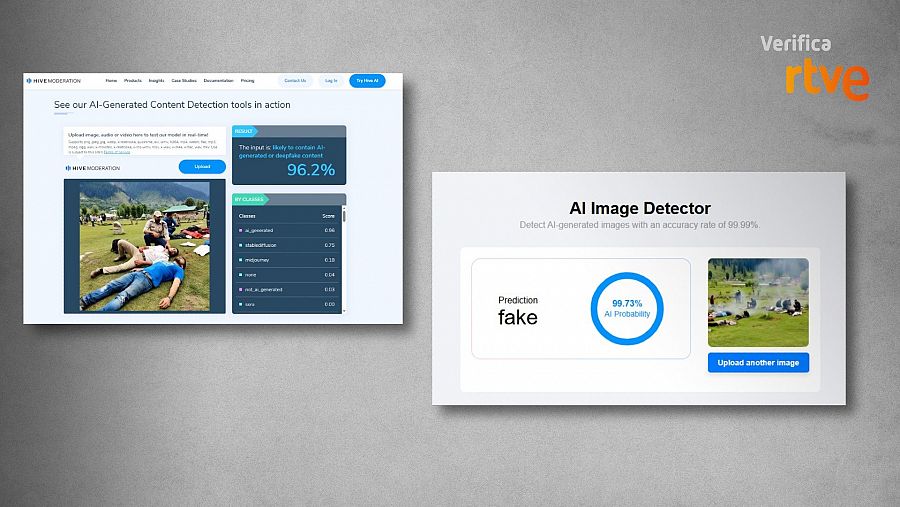 A la izquierda, resultado de la herramienta de Hive. A la derecha, resultado de la herramienta Decopy.ai