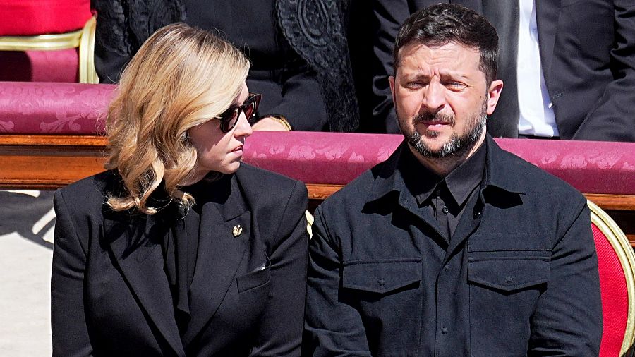 El presidente de Ucrania, Volódimir Zelenski, y su mujer, Olena Zelenski