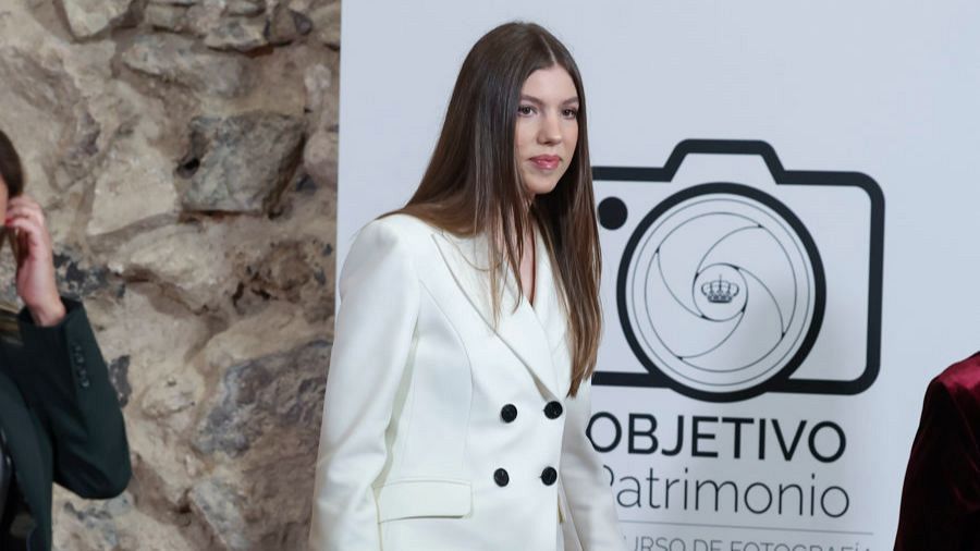 La infanta Sofía, en su primer acto institucional en solitario, el pasado mes de diciembre, en el que entregó los premios de un concurso de fotografía que lleva su nombre.